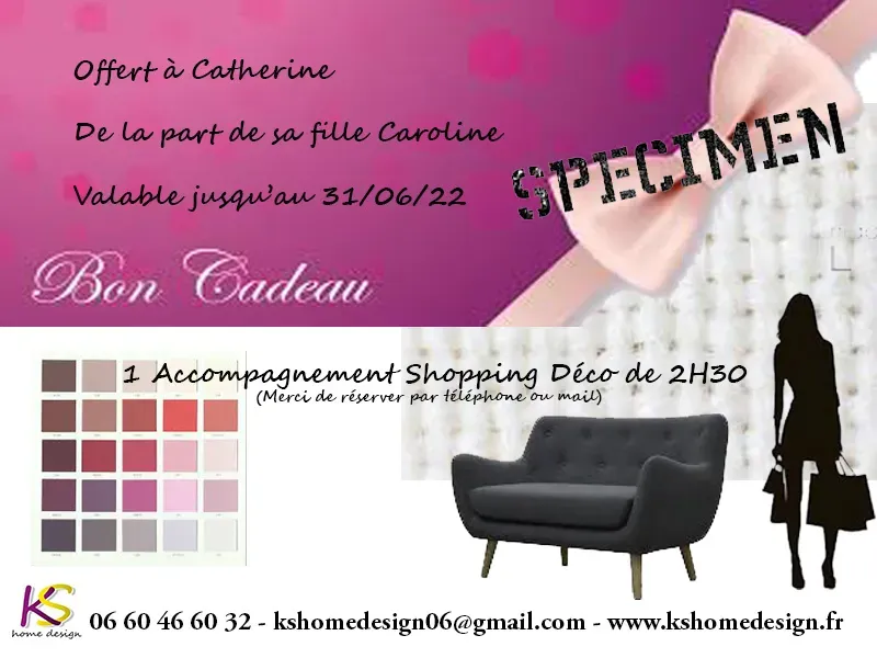 Bon cadeau ACCOMPAHNEMENT SHOPPING specimen